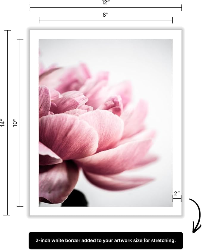 Monem Art Pink Peony Macro Photography Print - Minimalist Floral Art Poster - Wall Decor for Living Room, Bedroom or Office - 8x10 ROLLED CANVAS Wall Art by Mareike Bohmer