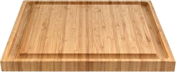 BambooMN Bulk Wholesale Premium Bamboo Grooved Cutting Board - 11" x 11" x .75" - 10 Piece