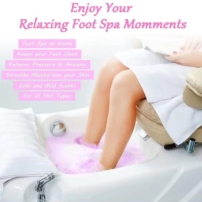 Lanwexy Bath Foot Bombs, 32 Pack Foot Soak with Bath Salt and Tea Tree Oil. Organic Natural Handmade Aroma Pure Essential Oil Bubble Foot Balls for Feet Callus, Dry Cracked, Stubborn Feet Odor Scent.