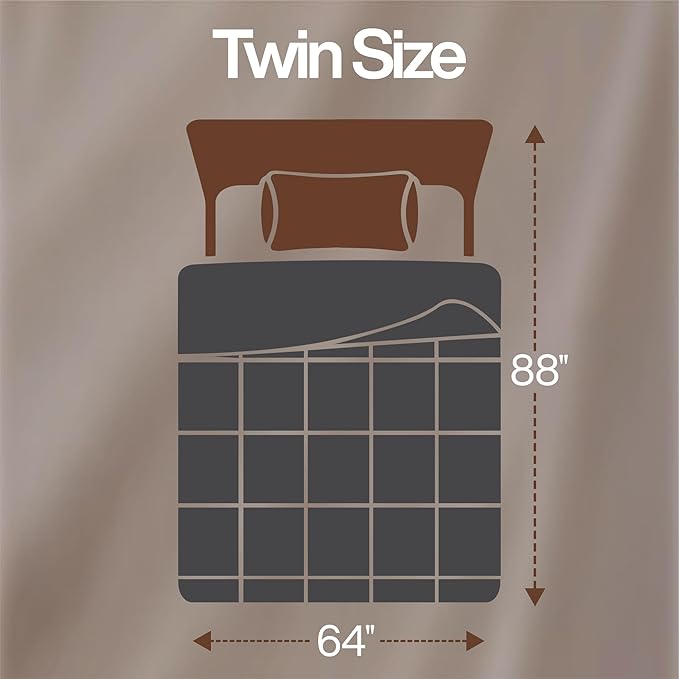 Utopia Bedding Twin Comforter Duvet Insert, Quilted Grey Comforter with Corner Tabs, Box Stitched Down Alternative Comforters Twin Size 64 x 88 inches