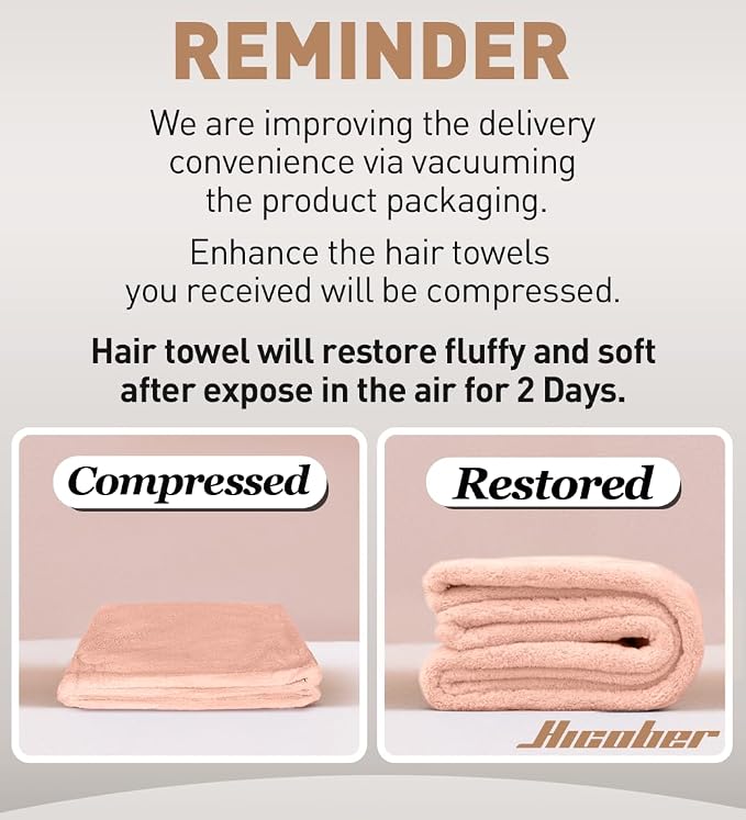 Hicober Microfiber Hair Towel, 3 Packs Hair Turbans for Wet Hair, Drying Hair Wrap Towels for Curly Hair Women Anti Frizz (Light Aqua,Peachy Coral, Sweet Pink)