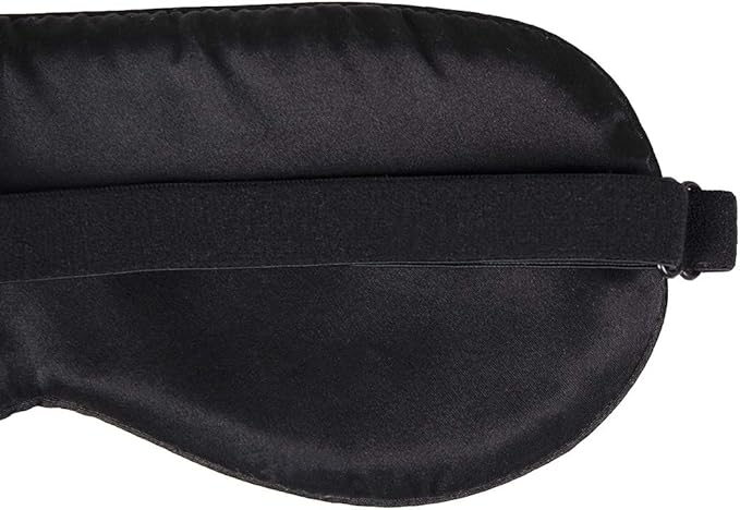 100% Mulberry Silk Sleep Mask Blackout, Cute Natural Sleeping Mask with Adjustable Elastic Strap, Satin Eye Cover for Men Women Adults (Blue)