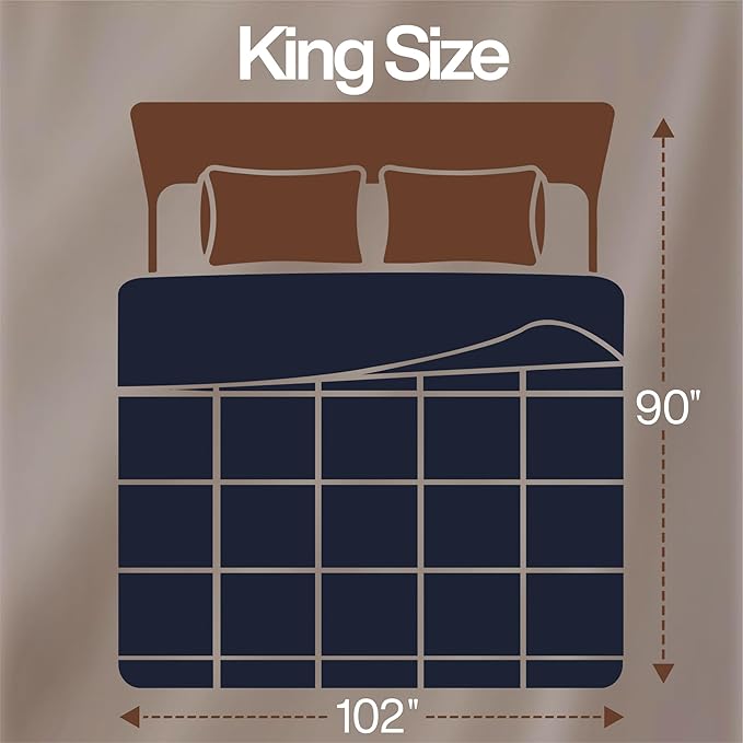 Utopia Bedding King Comforter Duvet Insert, Quilted Navy Comforter with Corner Tabs, Box Stitched Down Alternative Comforters King Size 90 x 102 inches
