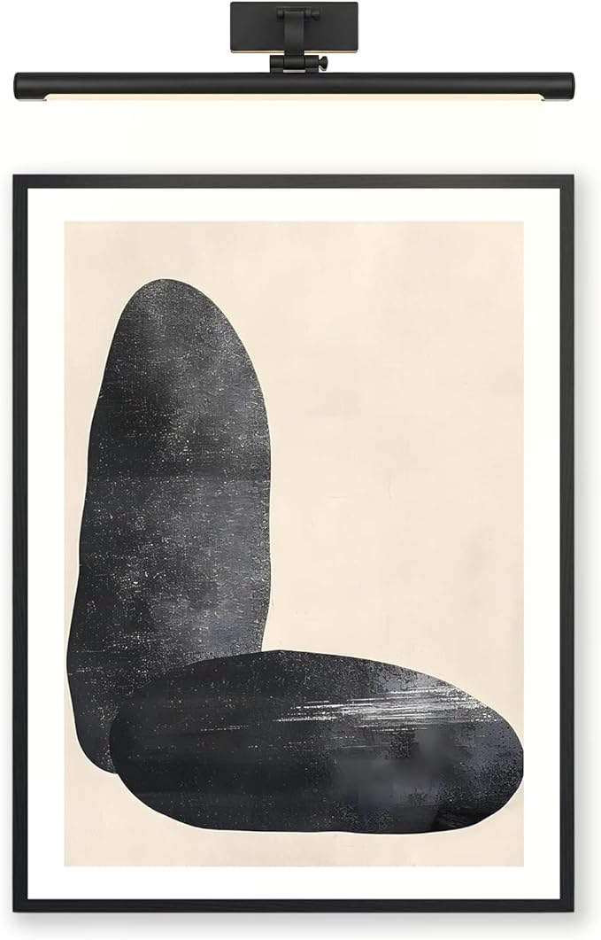 Moonow7 Sculptural Black and Beige Poster, Modern Minimalist Wall Art Prints for Bedroom, Living Room, Office, Entryway, and Hallway, Abstract Scandinavian Home Decor, Unframed 18x24” / 45x60 cm