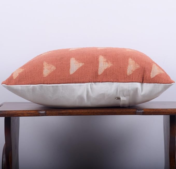 Trade Star Farmhouse Designer Cushion Cover 100% Cotton Pillow Cover for Home Decor Handloomed Pillow Case Throw Cushion Cover Decorative Indian Modern Luxury (Rust MAPPLE 18X18 INCHES)