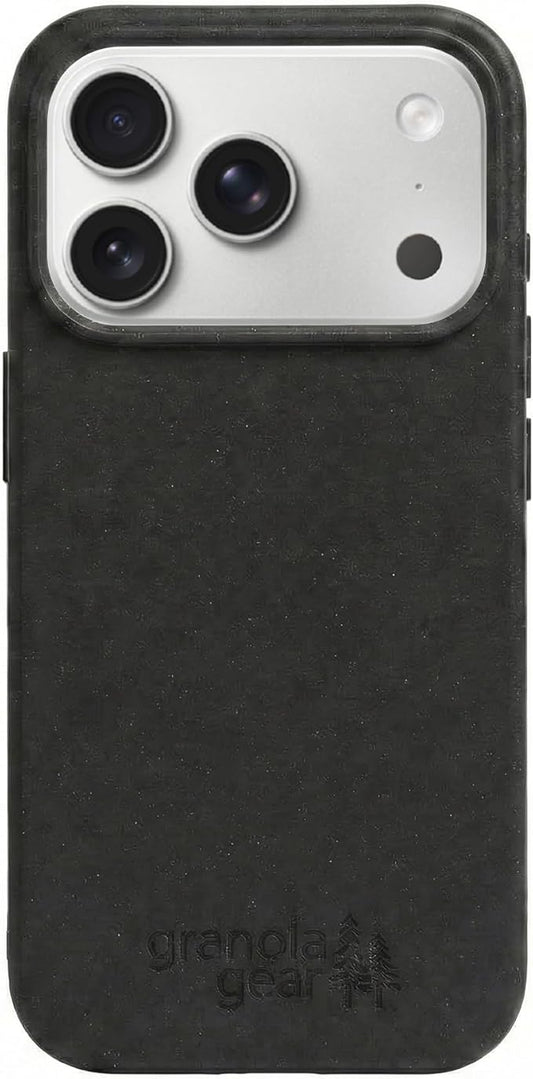 Eco by GranolaGear - Eco-Friendly Phone Case for iPhone 17 Pro - Biodegradable, Compostable, Plastic-Free, Made from Plants - Black Stone