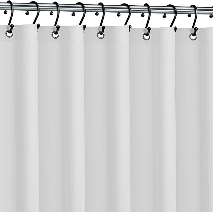 No Smell Shower Curtain Liner 72x72 White - PEVA Plastic Shower Curtain for Bathroom, PVC-Free Waterproof Shower Liner with Metal Grommets and Magnet-Weighted Bottom Hem - Washable Inner Liner