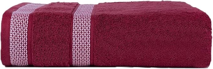 CASA COPENHAGEN Solitaire 6Pcs 100% Egyptian Cotton Large Designer Towels Gift Set- Wine, 600GSM, 2Bath 2Hand 2Washcloths, Bath Towels for Bathroom (Box Pack, Gift Set for Women & Men)