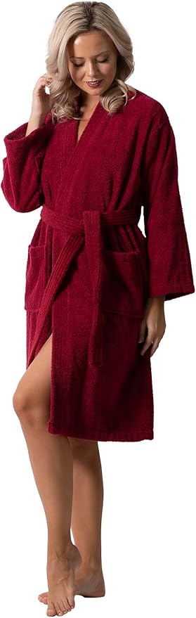 Luxurious Turkish Terry Kimono Collar Super-Soft Terry Absorbent Bathrobes for Women