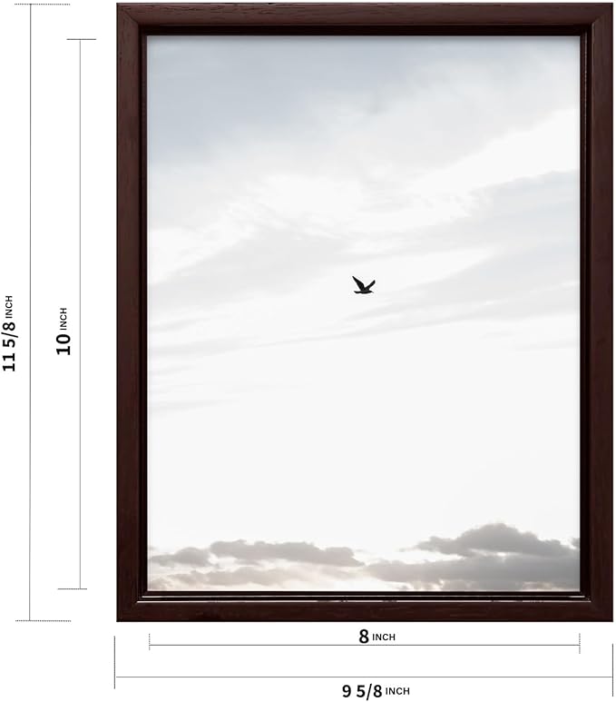 Monem Art Minimalist Bird in Sky Photography Print - Moody Nordic Landscape Art Poster - Wall Decor for Living Room, Bedroom or Office - 8x10 Brown Framed CANVAS Wall Art by Mareike Bohmer