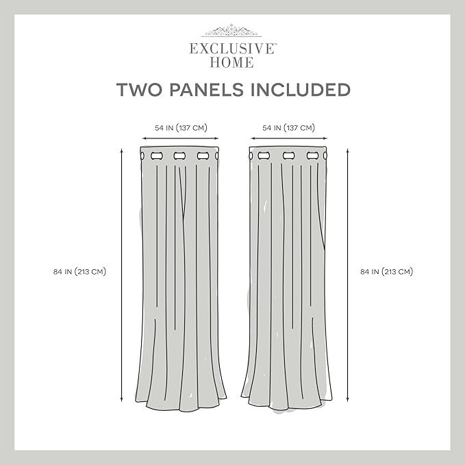 Exclusive Home Loha Linen Grommet Top Curtain Panel Pair, 54"x84", Natural