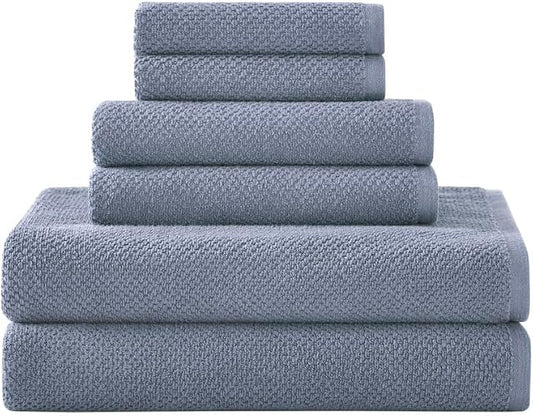 Organic Cotton Textured Towels - Chambray - 2 Bath Towels
