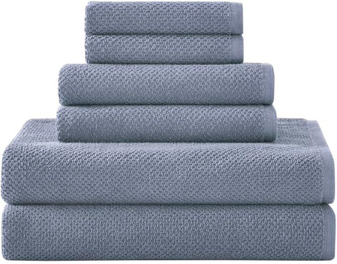 Organic Cotton Textured Towels - Chambray - 2 Bath Sheets