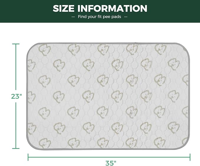 FXW Washable Pee Pads for Dogs, Puppy Pads with Super Absorbent, Specifically Designed for 36inch Cages, 23" x 35" Rectangle, Khaki, 4 Packs
