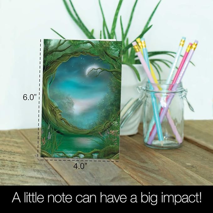 Tree-Free Greetings - All Occasion Cards - Artful Designs - 12 Greeting Cards + White Envelopes - Made in USA - 100% Recycled Paper - 4 x 6 - Day and Night (FS66495)