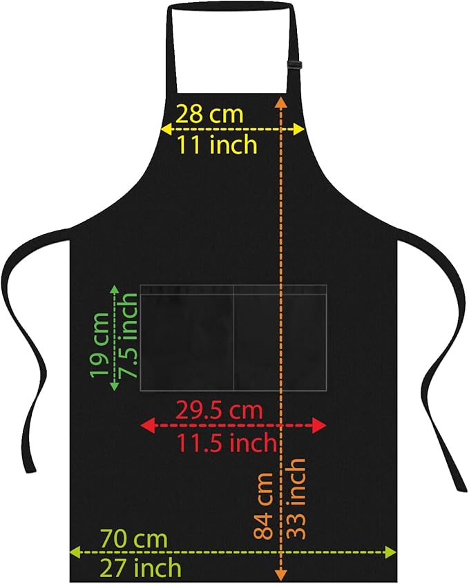 Chefs Aprons | Cooking Baking Grilling for Home Restaurant | Premium Kitchen Aprons with Double Pocket for Men Women