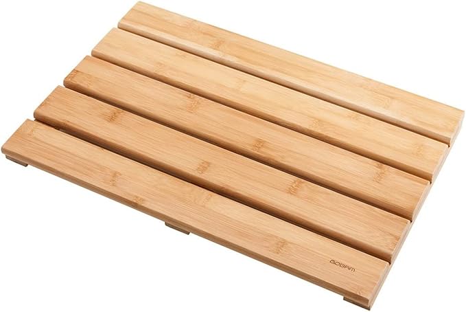Wooden Bamboo Bath,Natural Wooden Shower Mat,Bamboo Wood Bath Mats for Bathroom,Non Slip Bathmat, Wooden Rug for Shower Tub Spa and Sauna Floors,for Indoor Outdoor,75x95cm/30x37in
