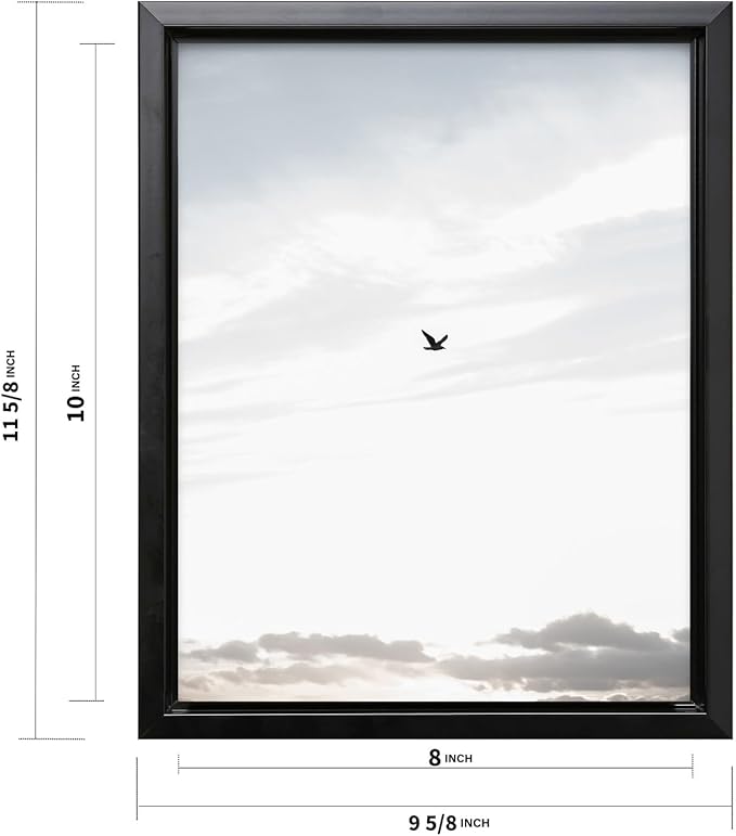 Monem Art Minimalist Bird in Sky Photography Print - Moody Nordic Landscape Art Poster - Wall Decor for Living Room, Bedroom or Office - 8x10 Black Framed CANVAS Wall Art by Mareike Bohmer