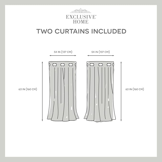 Exclusive Home Loha Linen Grommet Top Curtain Panel Pair, 54"x63", Dove Grey