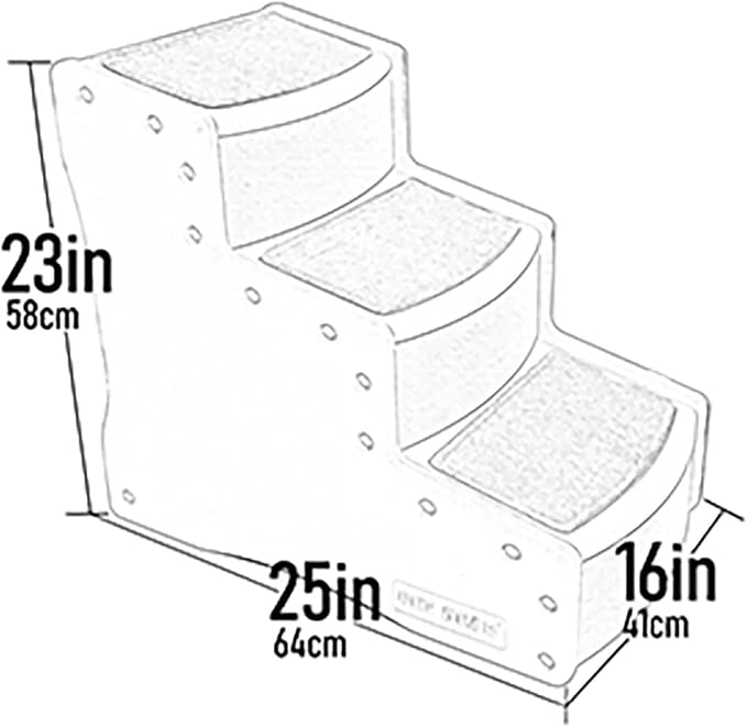 Pet Gear Easy Step III Pet Stairs, Sand Dune | 3 Step, For Cats/Dogs, Removable Washable Carpet Treads, Supports 150 Pounds, No Tools Required