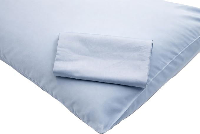 ORGANIC TEXTILES 350 Thread Count GOT's Certified Organic Cotton Pillowcases, Non-Toxic - (Standard, Blue) - Set of 2