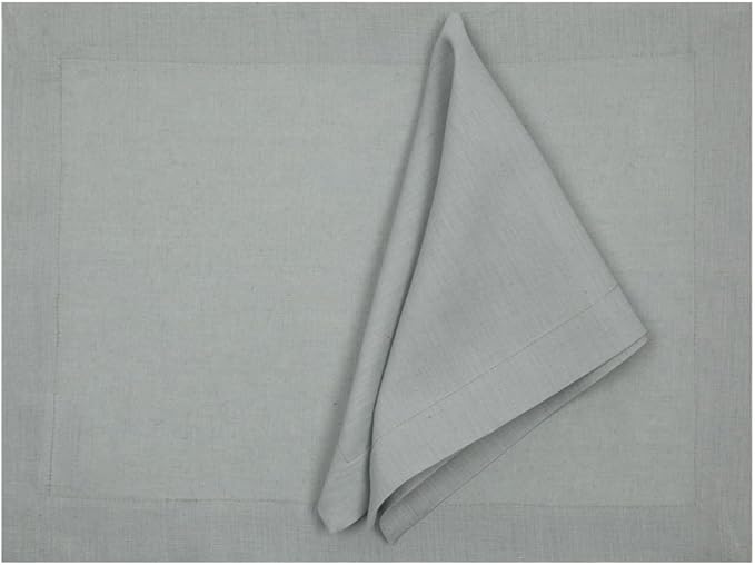Huddleson Celadon Green Linen Napkin 20x20 (Set of Four) Luxury Italian Linen Napkin Sewn in US