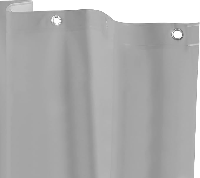 Kenney - Microban PEVA Shower Curtain Liner, Waterproof Medium-Weight 4.8 Gauge Design with Rust-Resistant Metal Grommets and Weighted Magnetic Hem, 70" x 72", Gray