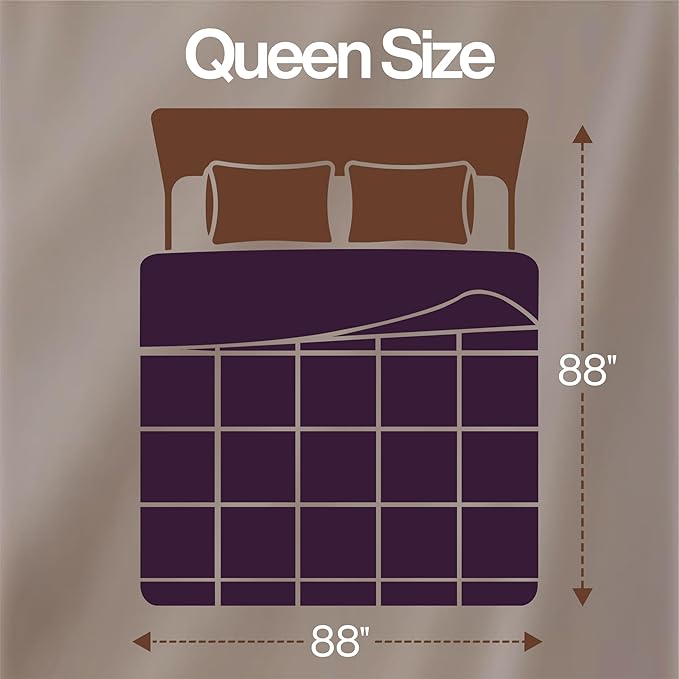 Utopia Bedding Queen Comforter Duvet Insert, Quilted Plum Comforter with Corner Tabs, Box Stitched Down Alternative Comforters Queen Size 88 x88 inches