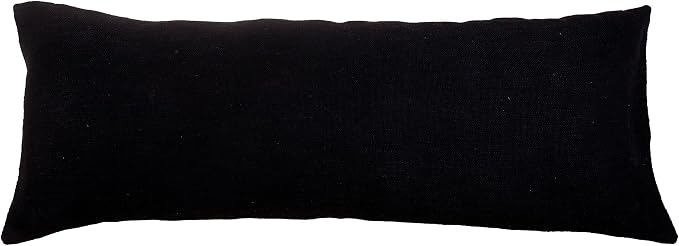 Trade Star Mudcloth Solid Cushion Cover 100% Cotton Pillow Cover Lumbar Throw Pillowcase Handmade Boho Decorative Large Bedding Decor Case for Living Room (Black Solid 14X36 INCHES)