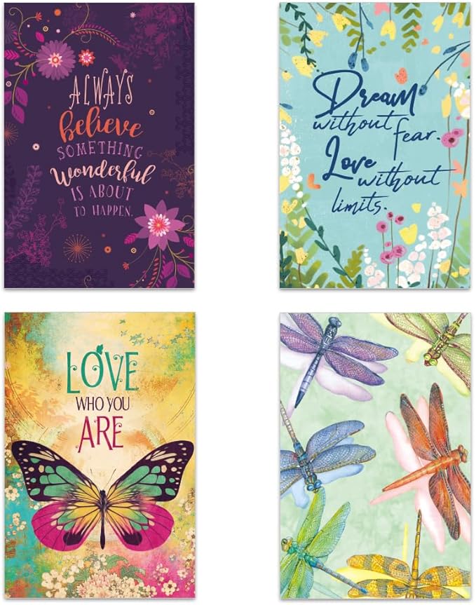 Tree-Free Greetings - All Occasion Cards - Artful Designs - 16 Assorted Cards + White Envelopes - Made in USA - 100% Recycled Paper - 4"x6" - Always Believe (FP54256)