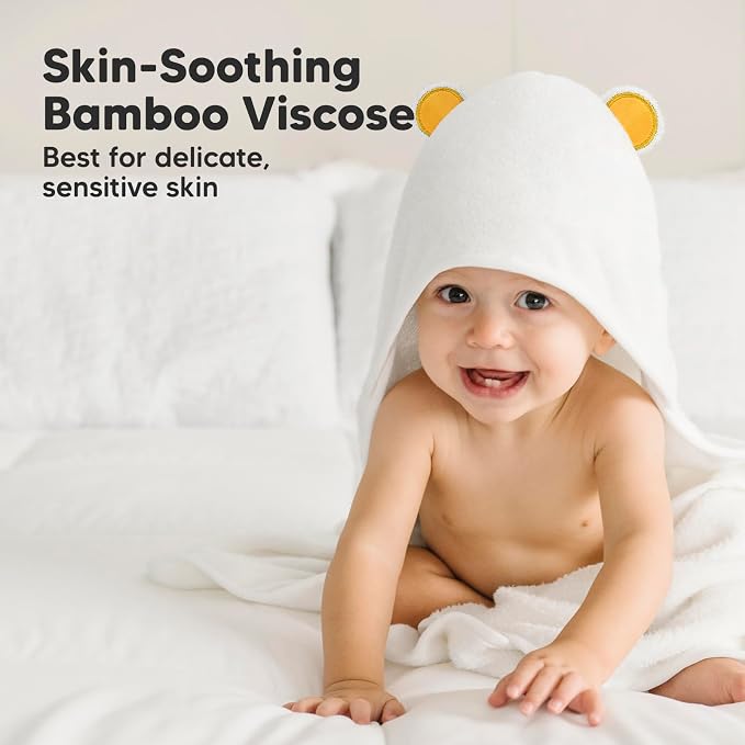 KeaBabies Baby Hooded Towel and Organic Baby Washcloths - Baby Towel, Toddler Towels, Hooded Towels for Baby - Soft Baby Wash Cloths for Newborn, Kids