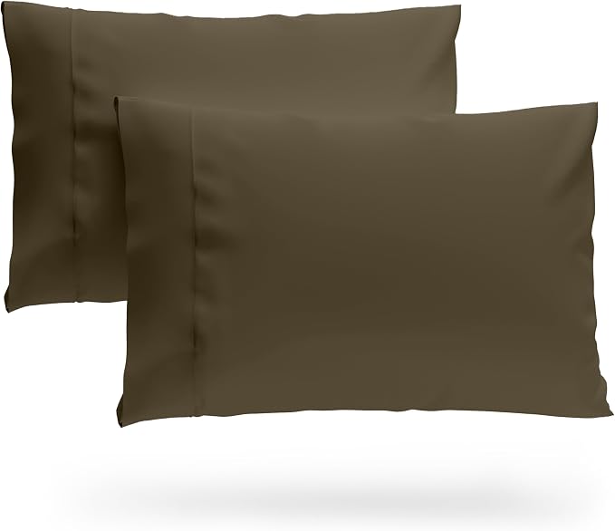 Cosy House Collection Premium Rayon Derived from Bamboo Pillowcases | Ultra Soft, Cooling & Breathable Bedding - Set of 2 (King, Chocolate)