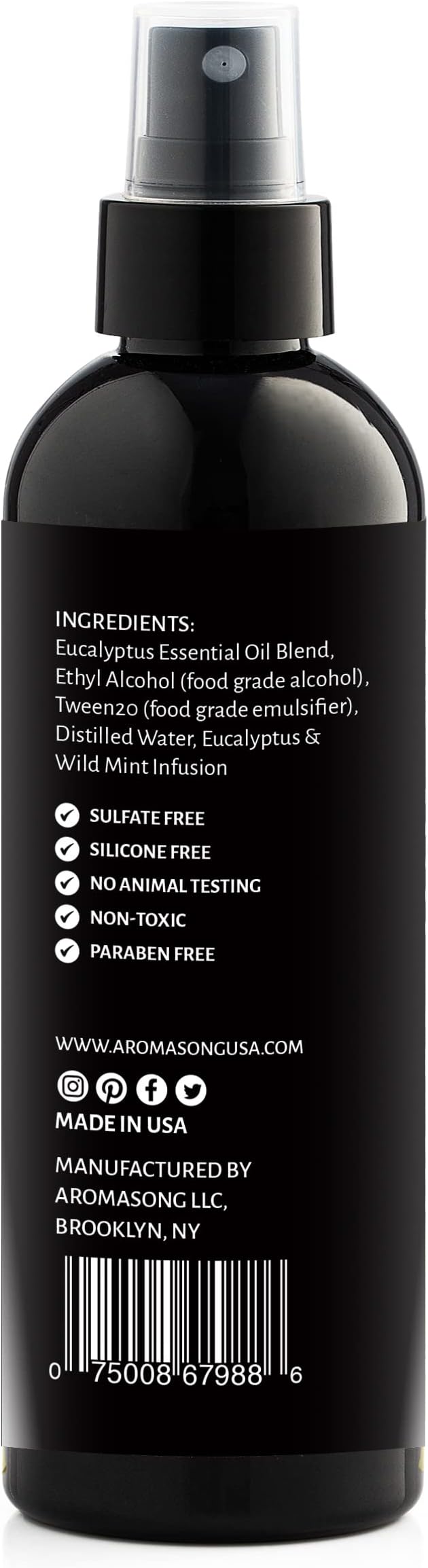 Aromasong Eucalyptus Pillow Spray For Sleeping - All Natural Calming Linen & Bedtime Sleep mist For Deep Sleep - Pillow Spray Aromatherapy With Botanical Essential Oils For Relaxing Stress
