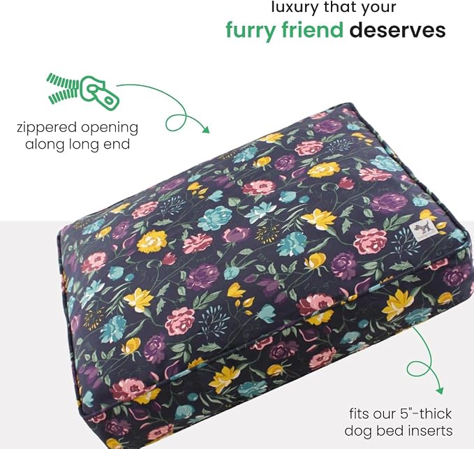 Molly Mutt Friday Morning Dog Bed Duvet Cover, GOTS-Certified 100% Organic Cotton Canvas Cover for Dog, Puppy, or Cat Bed, Durable, Washable, and Free of Harmful Chemicals, Medium/Large, 27"x36"x5"