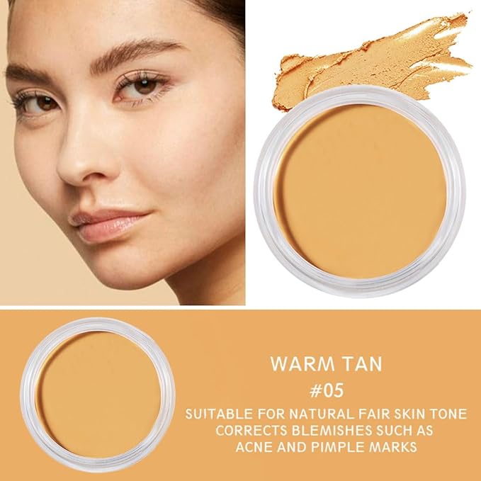 Kaely Cream Pot Concealer Full Coverage Makeup Set, Under Eye Brightener Color Correcting Concealer for Dark Circles, Waterproof Foundation Palette with Brush, Eye Ring Corrector de ojeras, 05