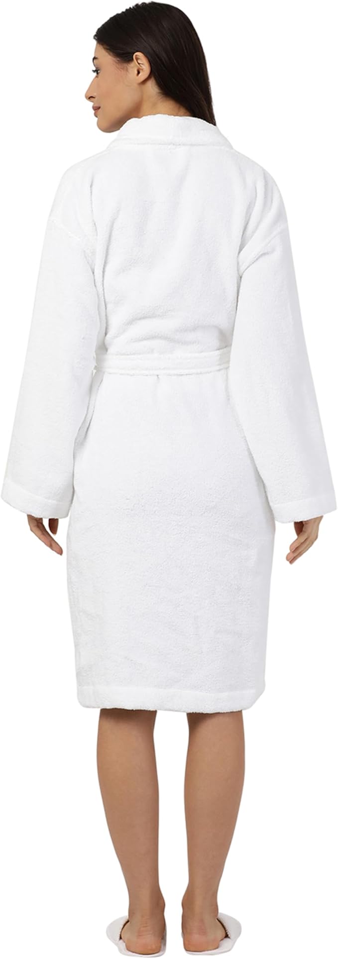 Luxury Spa & Hotel Bathrobe Set L/XL with Slippers – 100% Cotton Terry Bath Robe – Hotel Collection, White