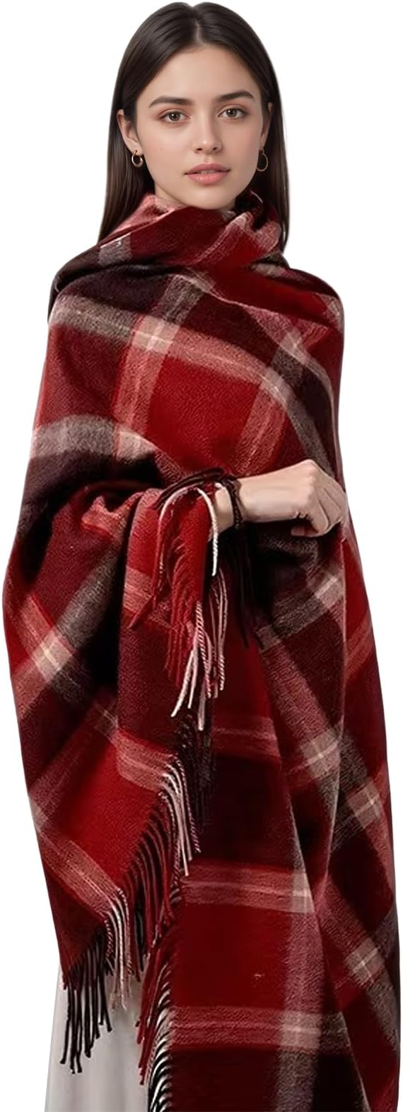 100% Wool Blanket Throw,Buffalo Plaid Wool Blanket with Compact Bag,Rustic Soft Lightweight Blanket for Couch,Sofa,Bed & Home Decoration, Warm Travel Blanket for Home, Airplane,Ideal Gifts 55"x83"