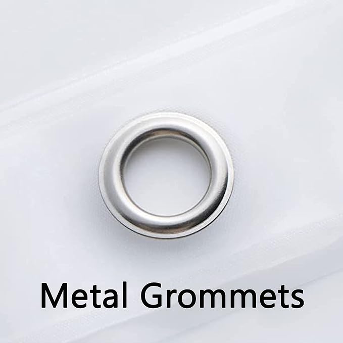 Soft Non-Toxic PEVA Shower Curtain Liner for Bathroom Showers and Bathtubs: Magnets, Metal Grommets, Eco-Friendly, Odor Free, Standard Size 72" Length (Silver Gray)