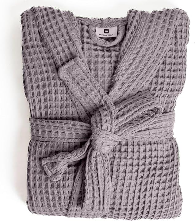 Unisex Hooded Waffle Robe for Women & Men 100% Turkish Cotton | Quick-Dry Bathrobe | Cozy Housecoat for Lounging