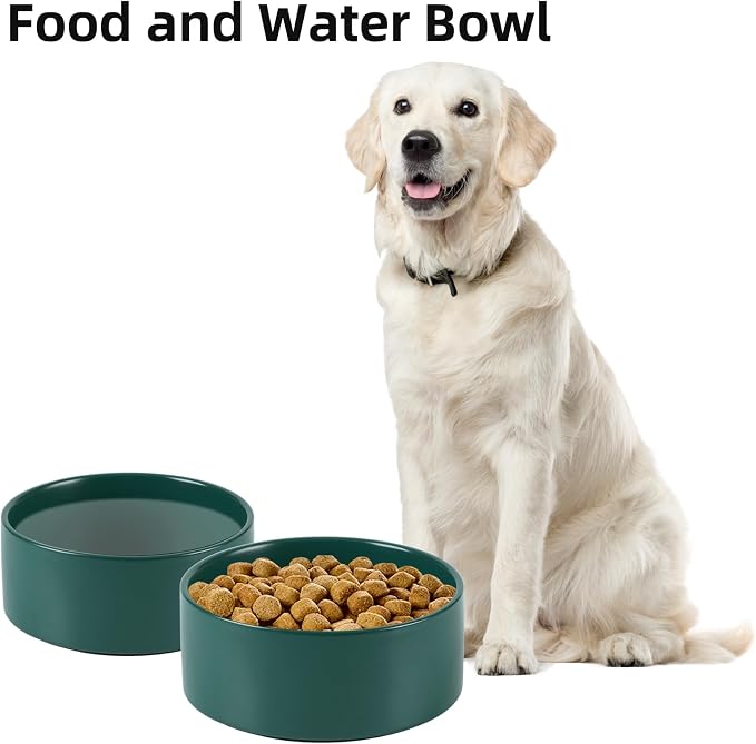 Havniva 8.3” Ceramic Dog Bowls, Dog Food and Water Bowl for Large Dogs, Durable Dog Water Bowl with Non-Slip Rubber Base Large Capacity Pet Feeding Bowl