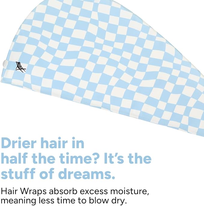 Dock & Bay Turban Hair Towel - for Home & The Beach - Super Absorbent, Quick Dry - Surf Check