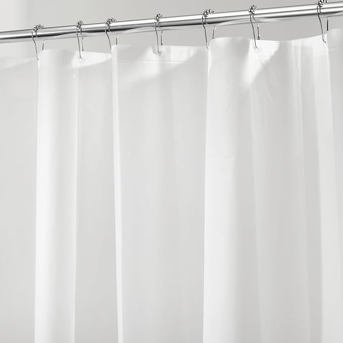 iDesign Waterproof PEVA Bathroom Shower Curtain Liner - 72" x 72", Frost