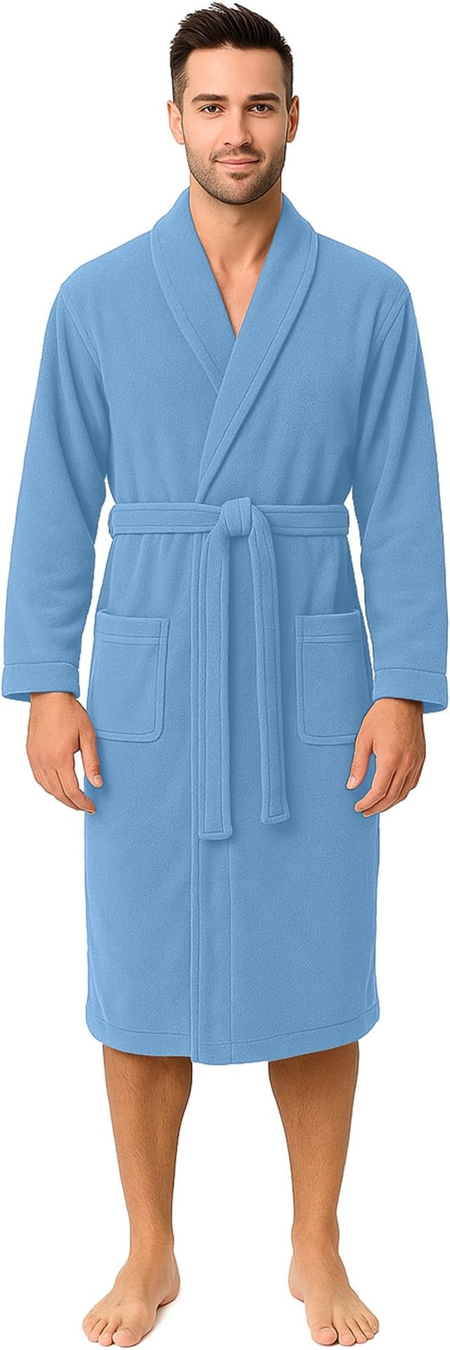 RIVERSIDE Premium 100% Cotton Terry Bathrobe For Women and Men - Soft Towel Robes with Shawl Collar Ajdustable Belt & Pockets