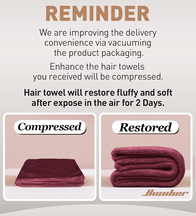 Hicober Microfiber Hair Towel, Hair Turbans for Wet Hair, Drying Hair Wrap Towels for Curly Hair Women Anti Frizz, 3 Packs (Plum,Navy,Aqua Green)