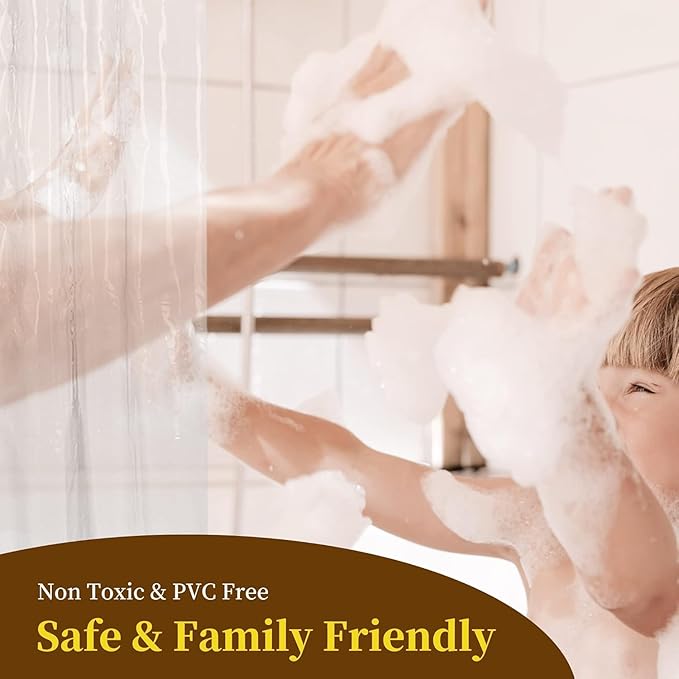 Barossa Design Frosted Shower Curtain Liner 69" x 70" with 3 Magnets - Waterproof PEVA Shower Liner for Bathroom/Stall, PVC Free, Metal Grommets - Frost, 69x70