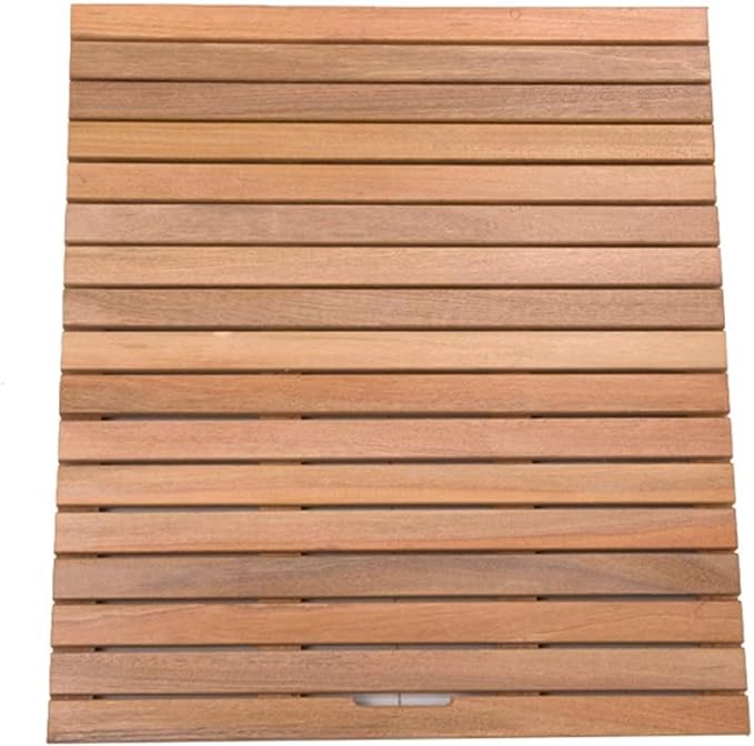 Natural Solid Wood Bath Mat with Handle,Square/Rectangle Shower Mat, Slip Proof Bath Mats for Seniors/K*ids/Pregnant Woman,Indoor Outdoor Wooden Large Floor Mats(30x70cm(12x28inch), Natural)