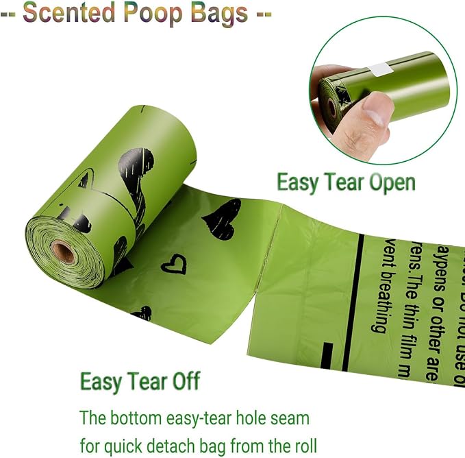 Yingdelai Dog Poop Bag Biodegradable - 540 Count Dog Waste Bags with Dispenser, Extra Thick Strong Leak Proof Poop Bags for Dogs Doggy | Scented