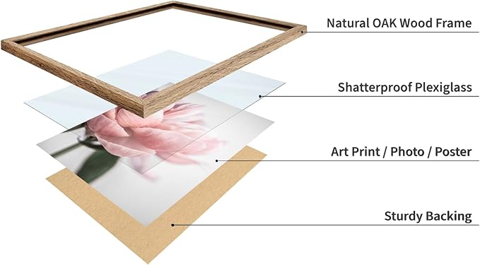 Monem Art Soft Pink Peony Macro Photography Print - Minimalist Floral Art Poster - Wall Decor for Living Room, Bedroom or Office - 16x20 Beige Framed Wall Art by Mareike Bohmer
