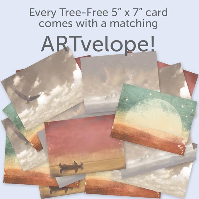 Tree-Free Greetings - All Occasion Cards - Artful Designs - 8 Assorted Cards + Matching Envelopes - Made in USA - 100% Recycled Paper - 5 x 7 - Native American Wisdom (GA31433)