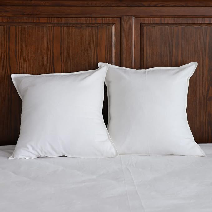 Simple&Opulence Linen Throw Pillow Covers 18x18 Inch Set of 2 Flax Cotton Blend Solid Color Decorative Square Cushion Cover for Couch Sofa Office Soft Breathable Farmhouse - White
